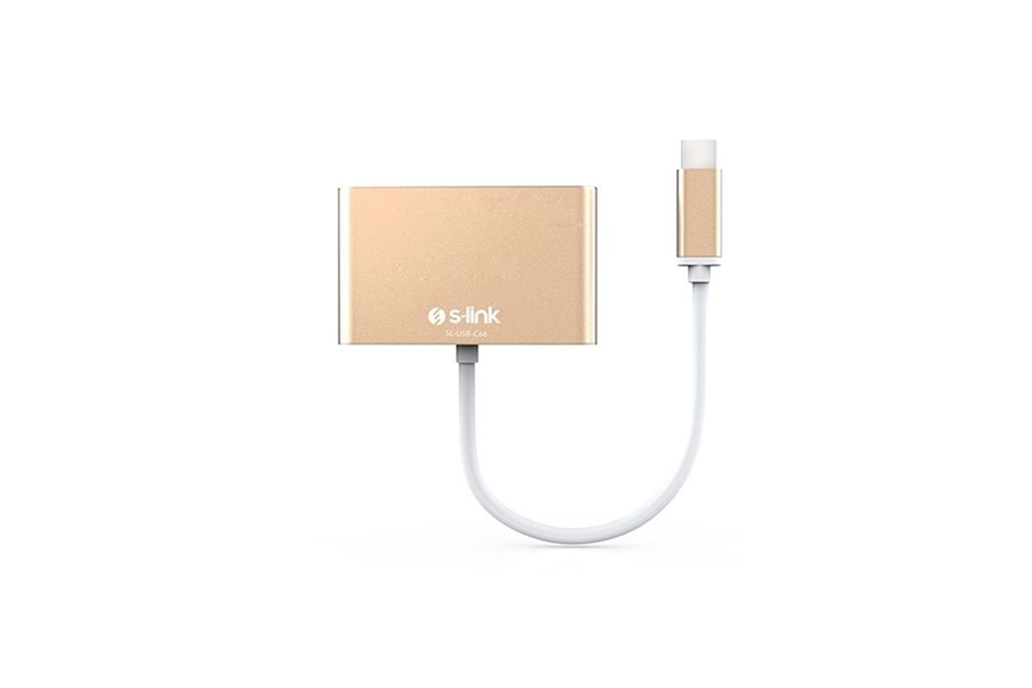 S-LINK SL-USB-C66 0.15metre TYPE-C-USB 3.0_VGA Çevirici Adaptör Gold 4K