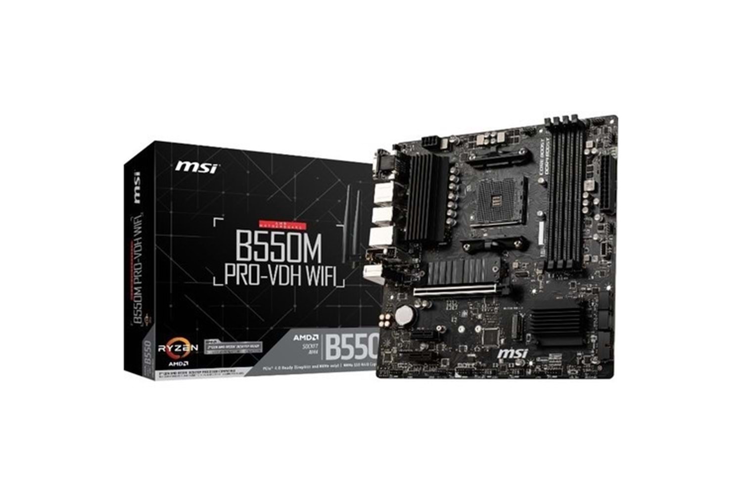 MSI B550M PRO-VDH WIFI DDR4 M2 PCIe NVME HDMI DP PCIe 16X v4.0 AM4 mATX