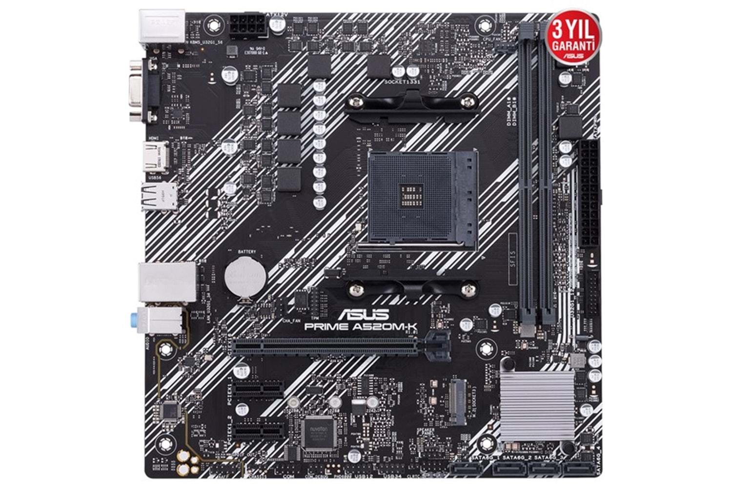 ASUS PRIME A520M-K DDR4 M2 PCIe NVME HDMI PCIe 16X v3.0 AM4 mATX