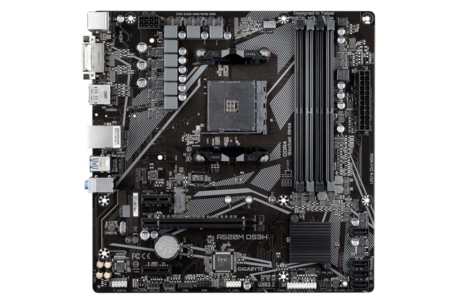 GIGABYTE A520M-DS3H DDR4 M2 PCIe NVME HDMI DVI DP PCIe 16X v3.0 AM4 mATX