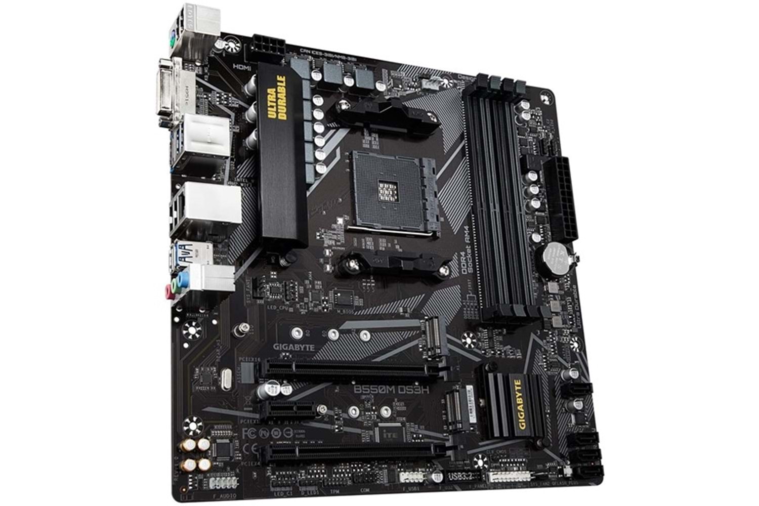 GIGABYTE B550M-DS3H DDR4 HDMI DVI PCIe 16X v4.0 AM4 mATX