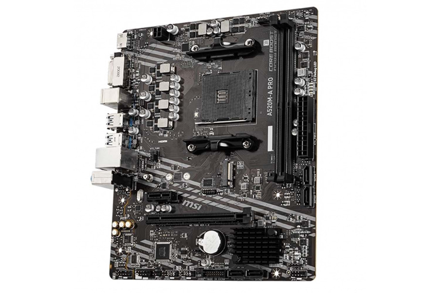 MSI A520M-A PRO DDR4 M2 PCIe NVME HDMI DVI PCIe 16X v3.0 AM4 mATX