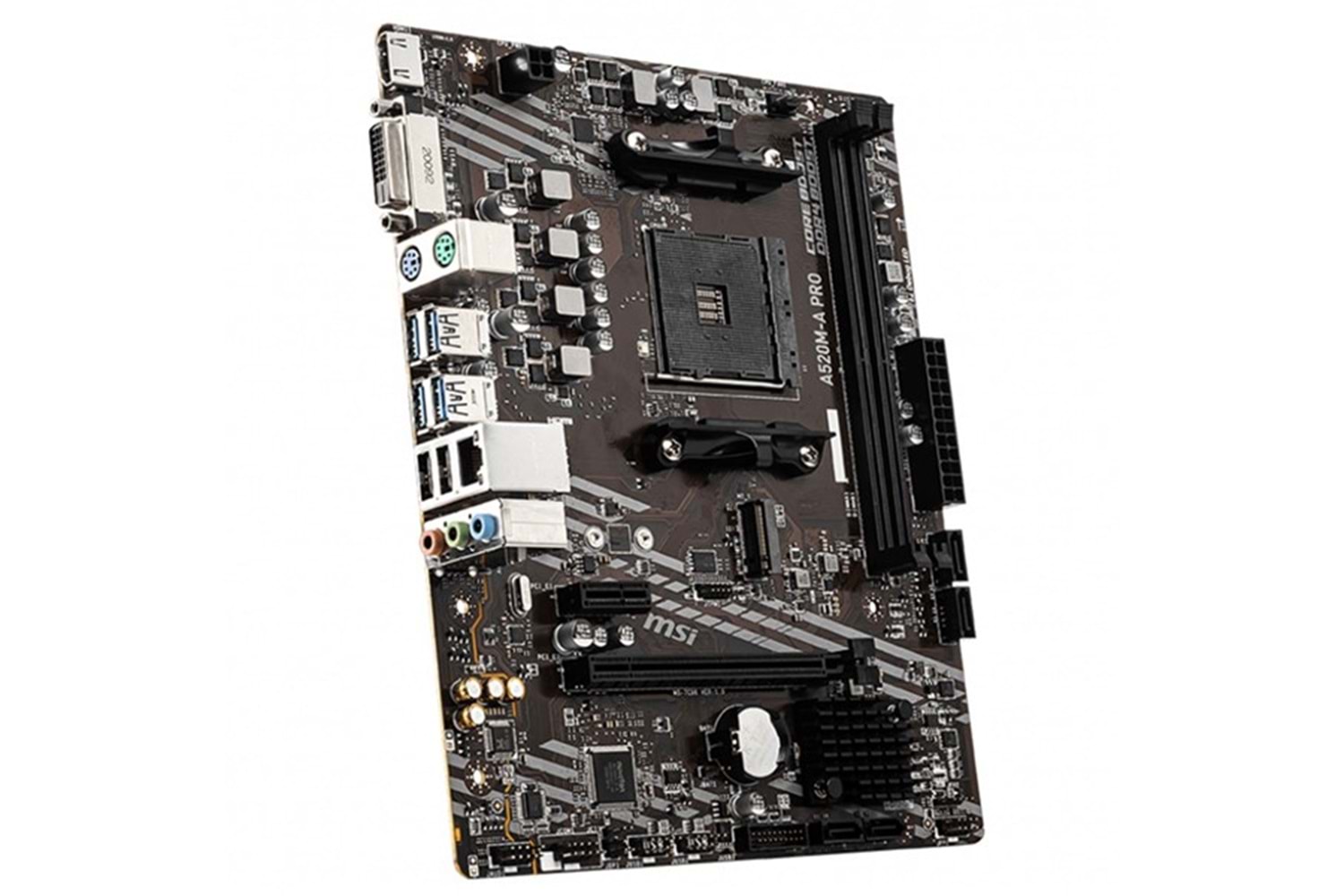 MSI A520M-A PRO DDR4 M2 PCIe NVME HDMI DVI PCIe 16X v3.0 AM4 mATX