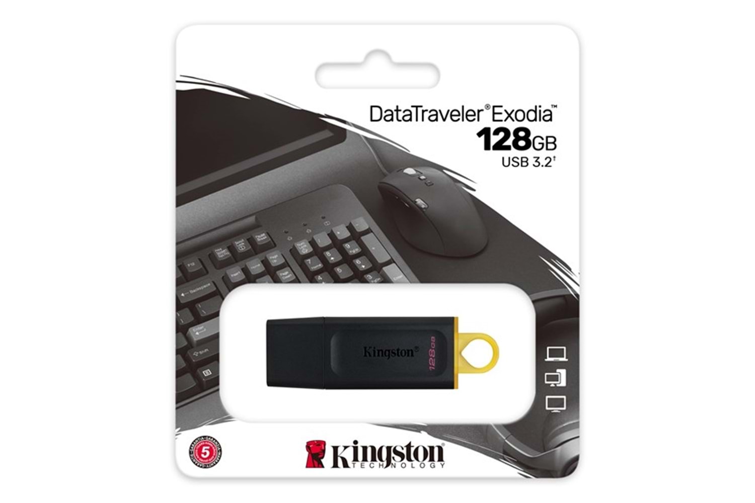 KINGSTON 128GB USB 3.2 Exodia DTX/128GB Siyah Taşınabilir Bellek