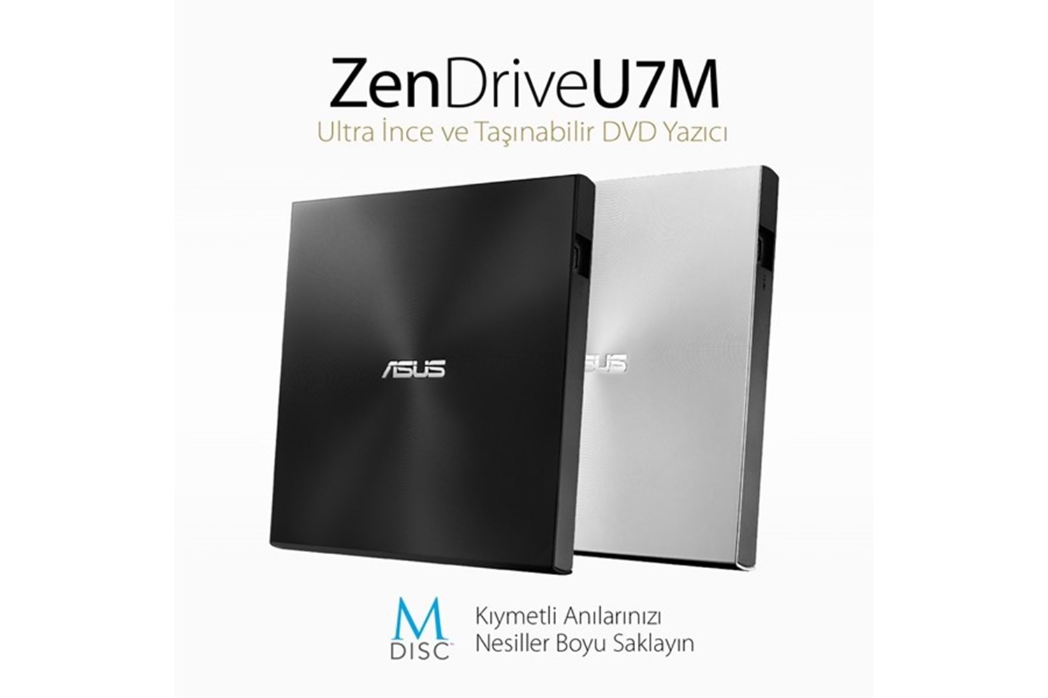 ASUS 8x ZENDRIVE SDRW-08U7M-U USB 2.0 Slim Harici DVD Yazıcı Siyah
