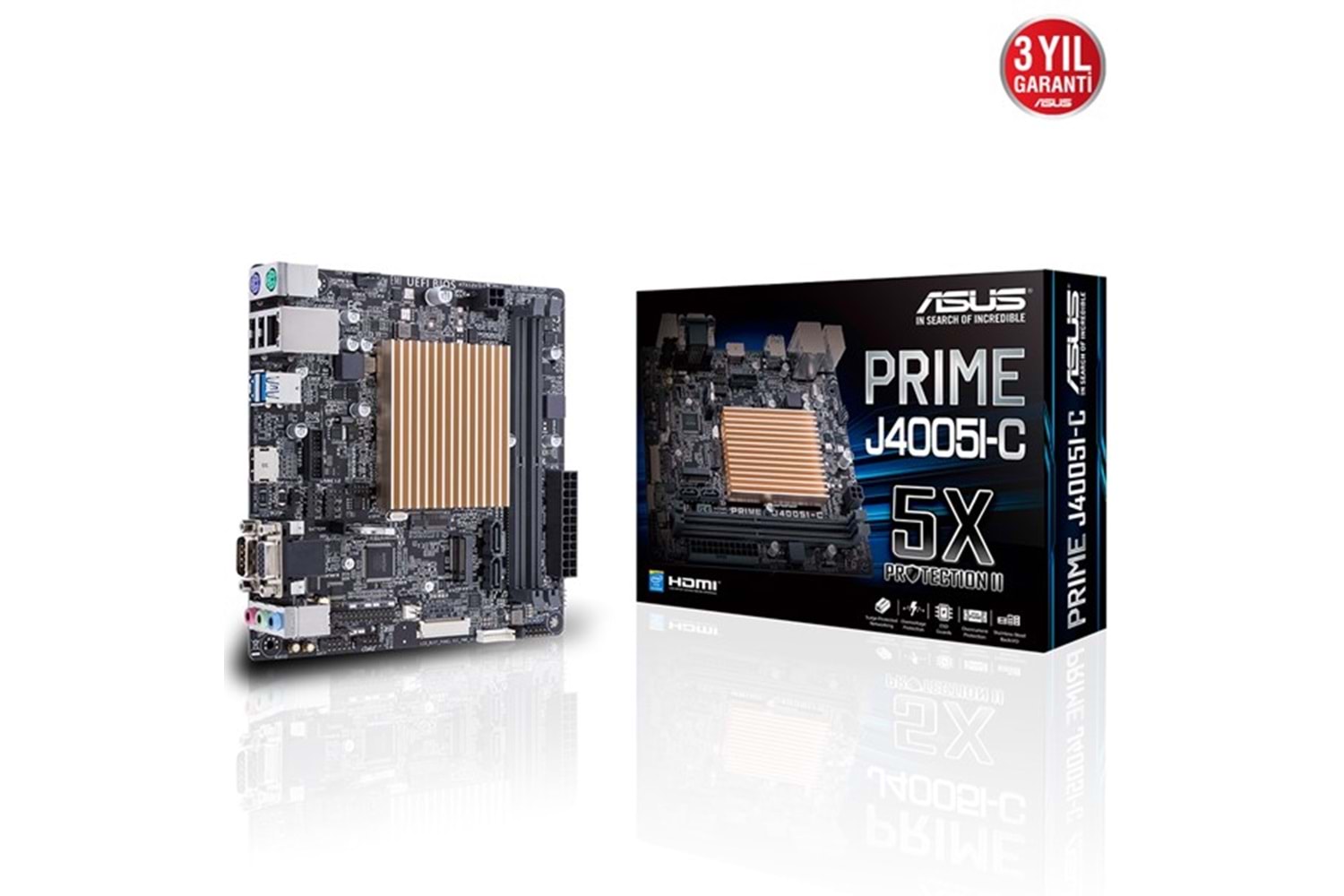 ASUS PRIME J4005I-C DDR4 M2 PCIe NVME HDMI mITX Dahili İşlemci