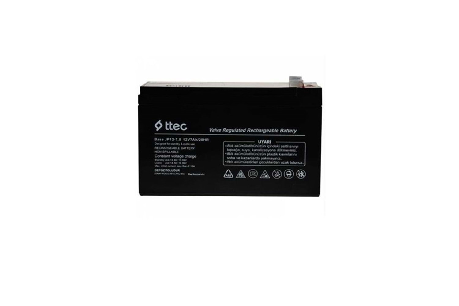 TTEC 12v 7amper Base Kuru Tip Akü