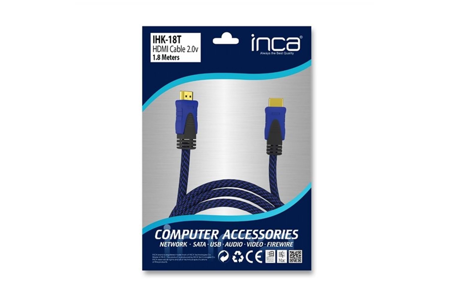 INCA IHK-18T 1.8metre HDMI Görüntü Kablosu 2.0v