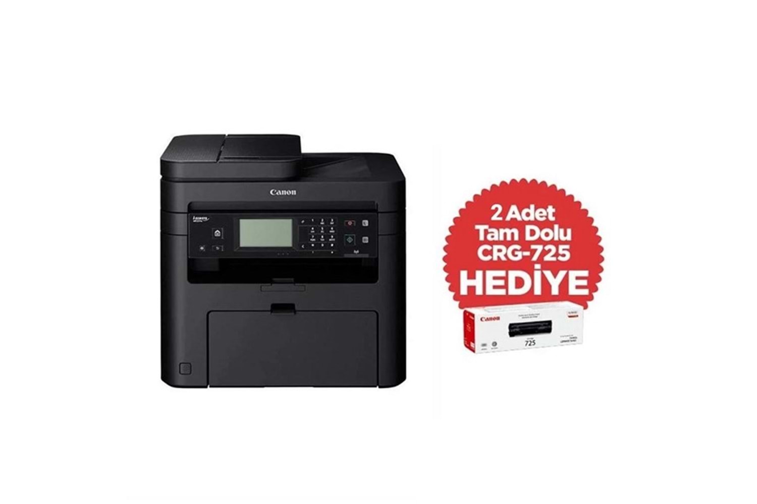 CANON MF237w A4 Siyah Çok Fonksiyonlu Faxlı Laser Yazıcı USB 2.0,Ethernet,Kablosuz Demo+2 Tonerli