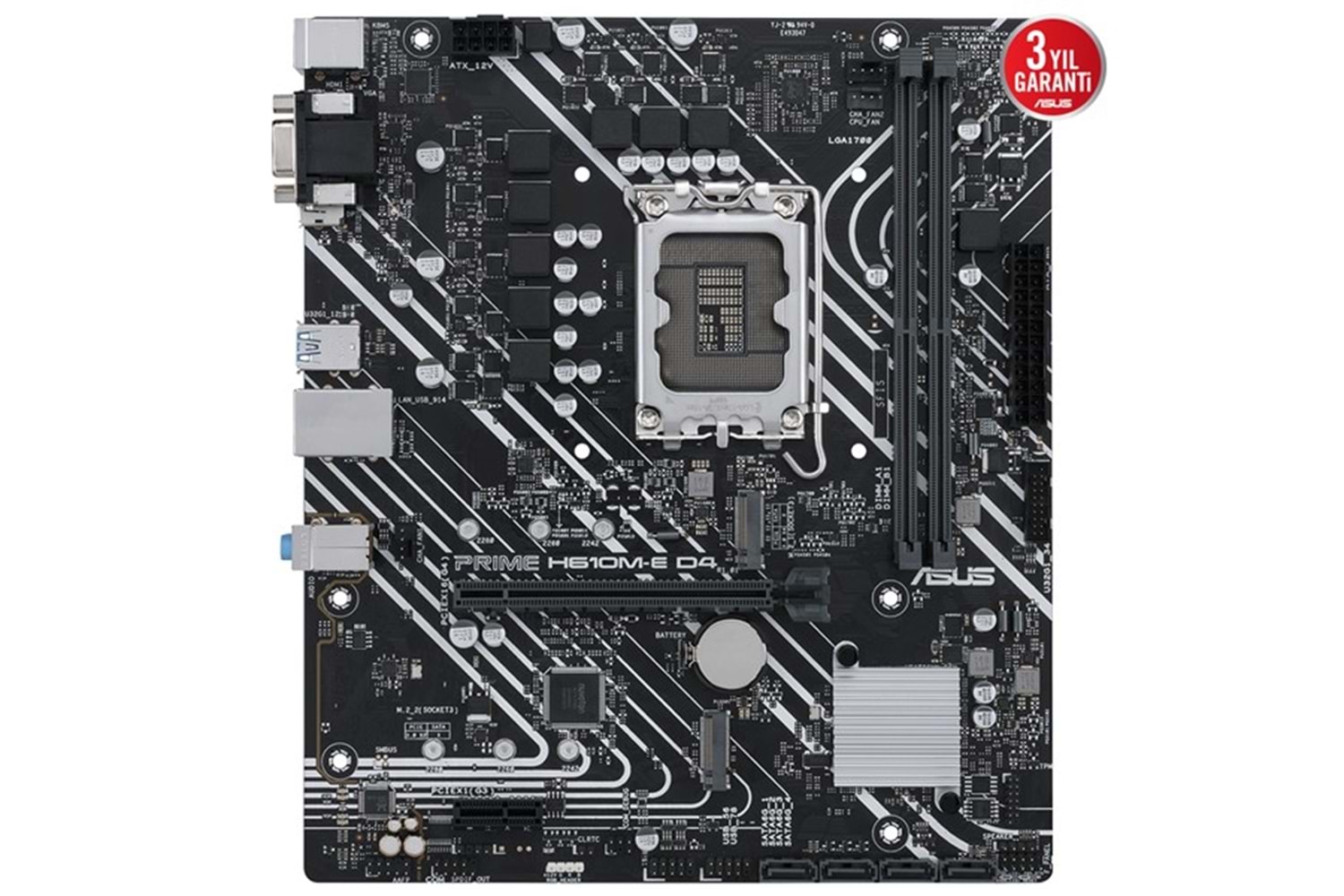 ASUS PRIME H610M-E/CSM D4 DDR4 M2 PCIe NVME HDMI DP PCIe 16X v4.0 1700p mATX Kurumsal Anakart