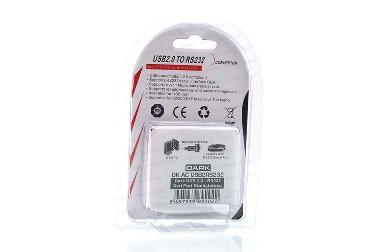 DARK DK-AC-USB2RS232 USB'den RS232 (Seri) Çevirici