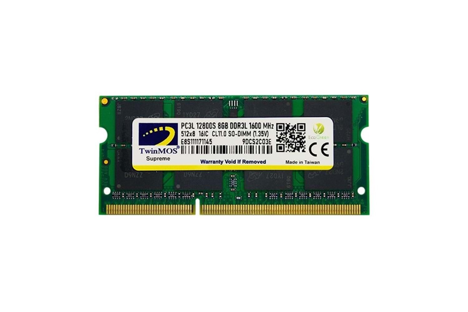 TWINMOS 8GB DDR3 1600 MHz CL11 NOTEBOOK RAM MDD3L8GB1600N 1.35volt (Low Voltage)