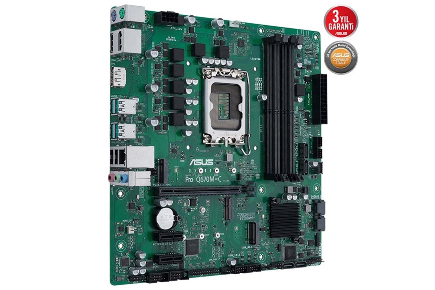 ASUS PRO Q670M-C CSM DDR5 HDMI DP PCIe 16X v5.0 1700p mATX Kurumsal Anakart