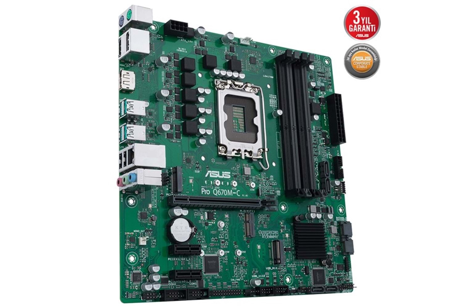 ASUS PRO Q670M-C CSM DDR5 HDMI DP PCIe 16X v5.0 1700p mATX Kurumsal Anakart