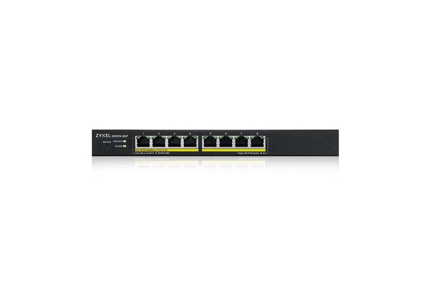 ZyXEL 8port 60w FULL PoE GS1915-8EP GIGABIT Yönetilebilir Switch