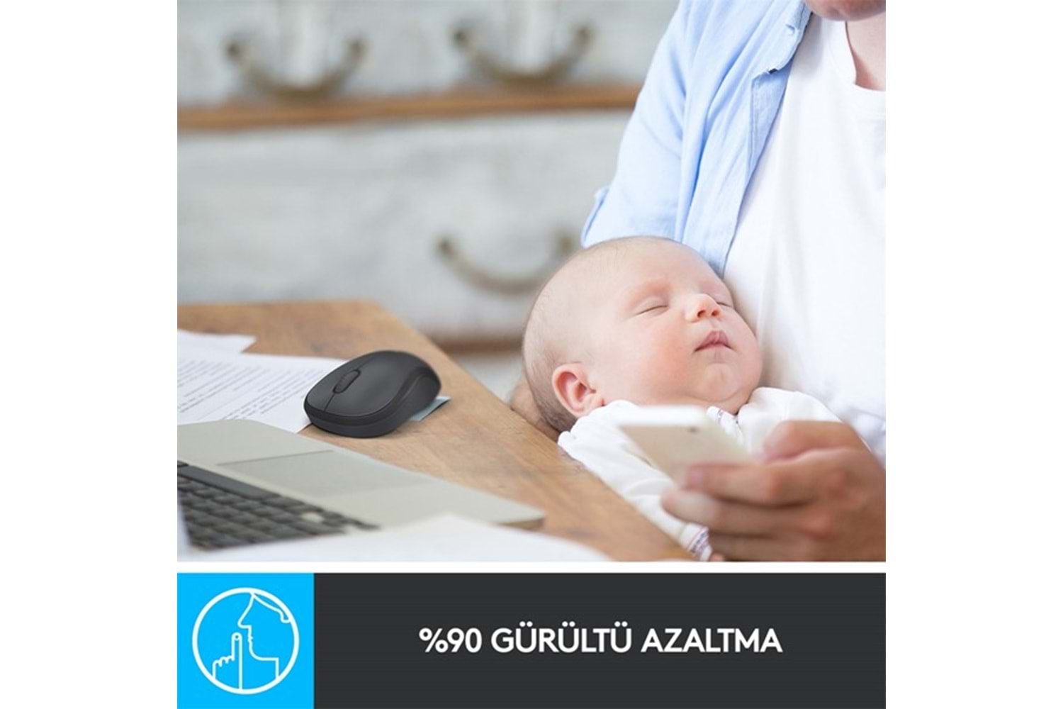 LOGITECH M220 Kablosuz Sessiz Optic Gri / Siyah Mouse 910-004878
