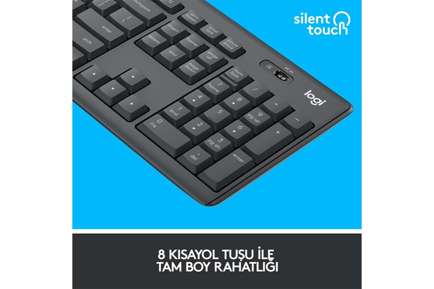 LOGITECH MK295 Kablosuz Q Trk Sessiz Siyah Multimedya Klavye - Mouse Set 920-009804
