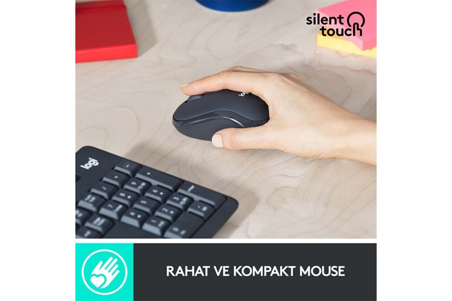 LOGITECH MK295 Kablosuz Q Trk Sessiz Siyah Multimedya Klavye - Mouse Set 920-009804