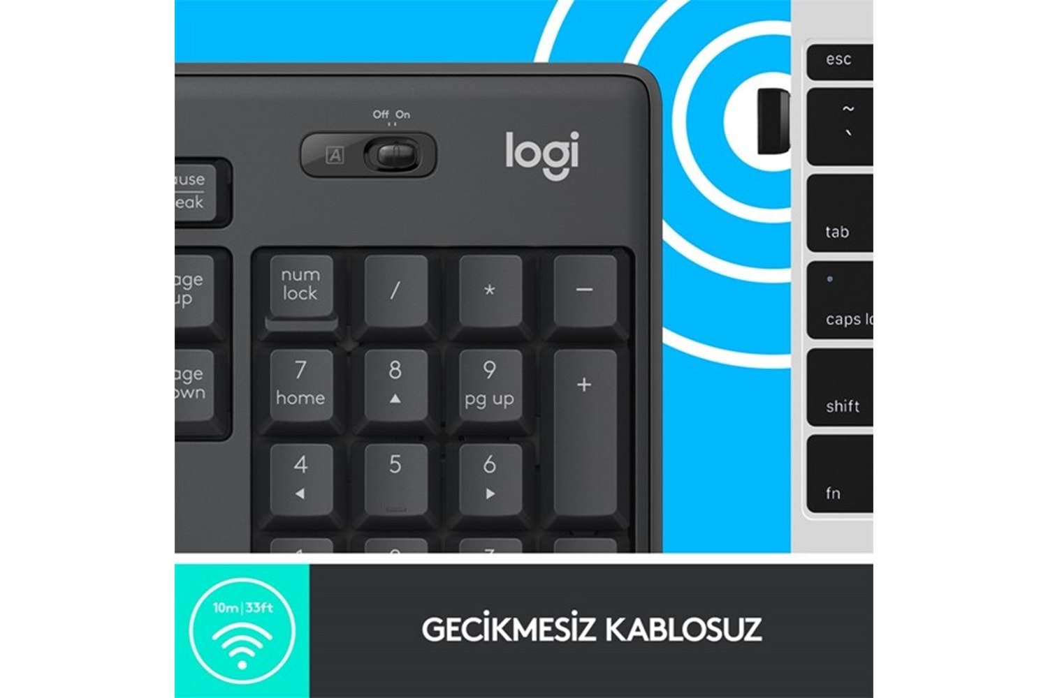 LOGITECH MK295 Kablosuz Q Trk Sessiz Siyah Multimedya Klavye - Mouse Set 920-009804