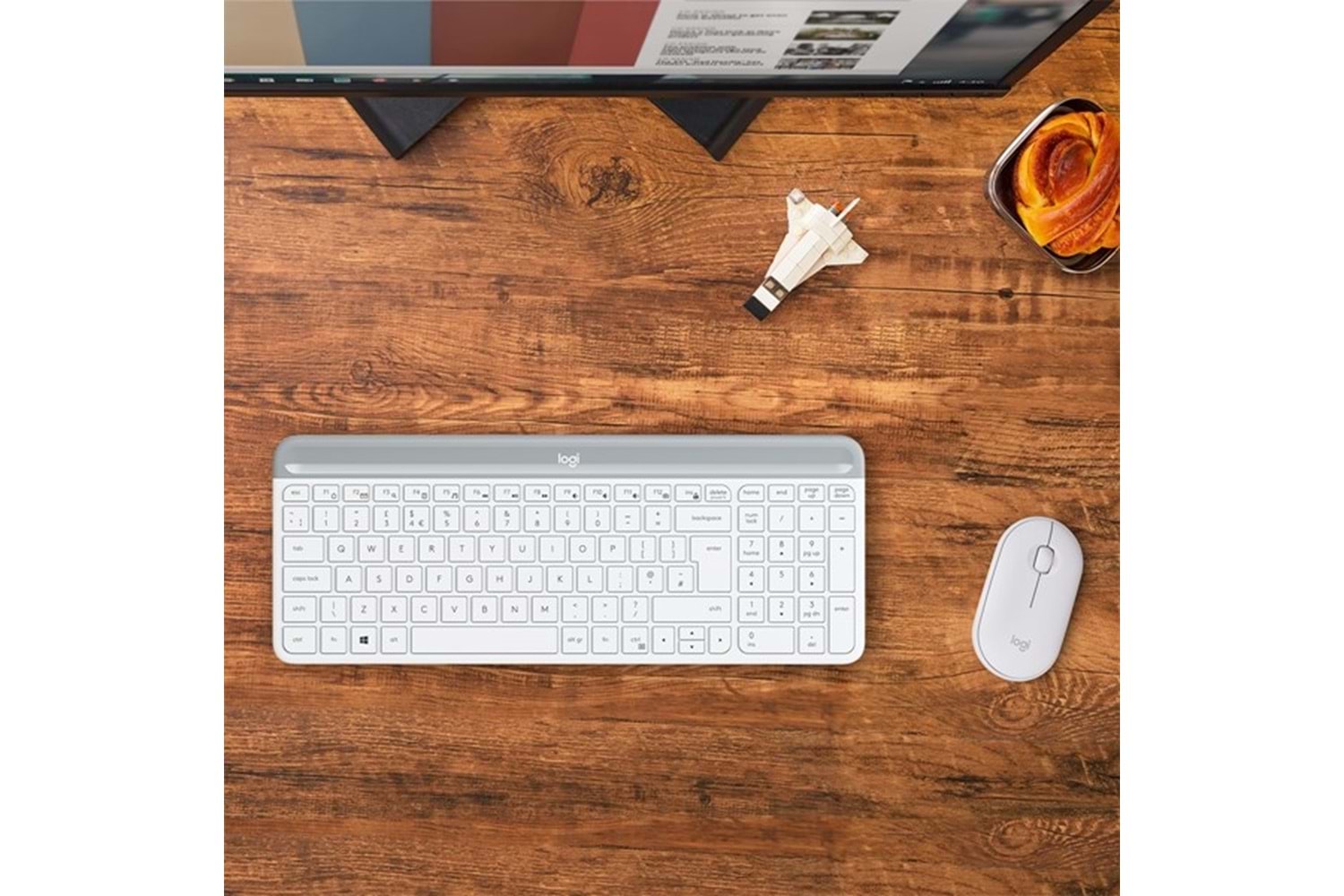 LOGITECH MK470 Kablosuz Q Trk Beyaz Multimedya Klavye - Mouse Set 920-009436