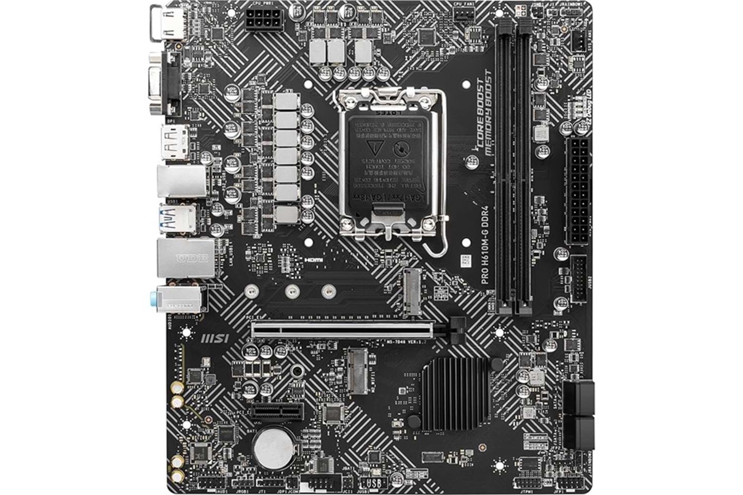 MSI PRO H610M-G DDR4 M2 PCIe NVME HDMI PCIe 16X v4.0 1700p mATX