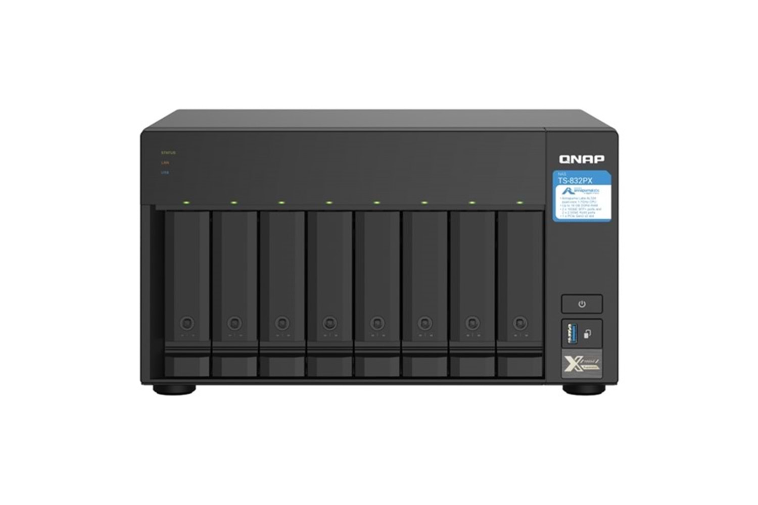 QNAP TS-832PX-4G ALPINE AL324 QC 4GB RAM- 8-diskli Nas Server (Disksiz)