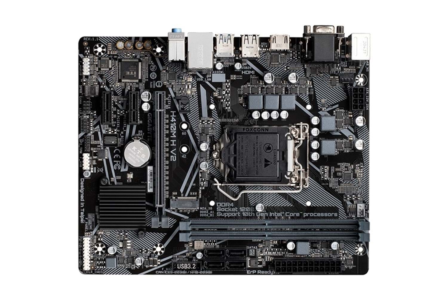 GIGABYTE H410M H v2 1.4 DDR4 HDMI PCIe 16X v4.0 1200p v2 mATX