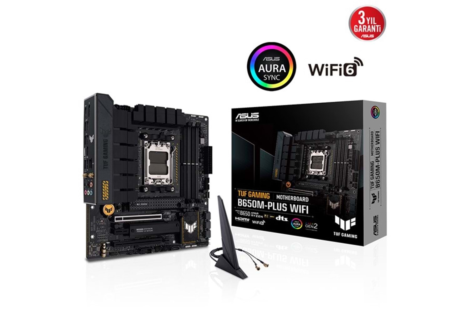 ASUS TUF GAMING B650M-PLUS WIFI DDR5 HDMI DP PCIe 16X v4.0 AM5 mATX