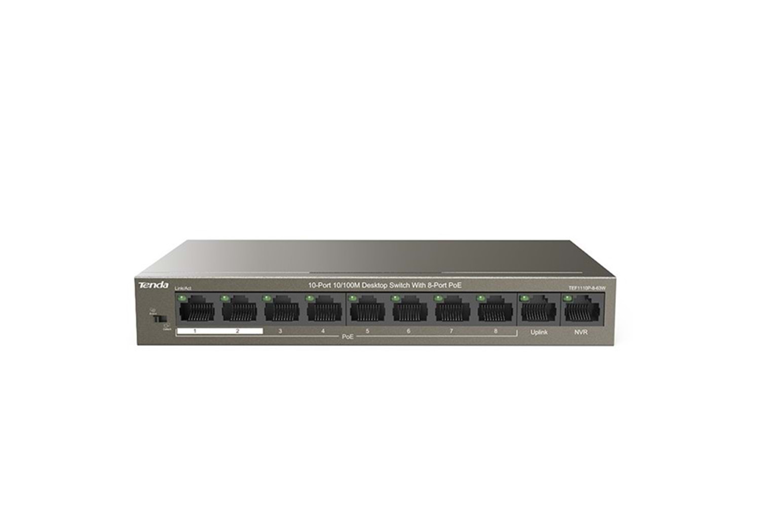 TENDA 8port 63w FULL PoE TEF1110P-8-63W 10/100 Yönetilemez Switch
