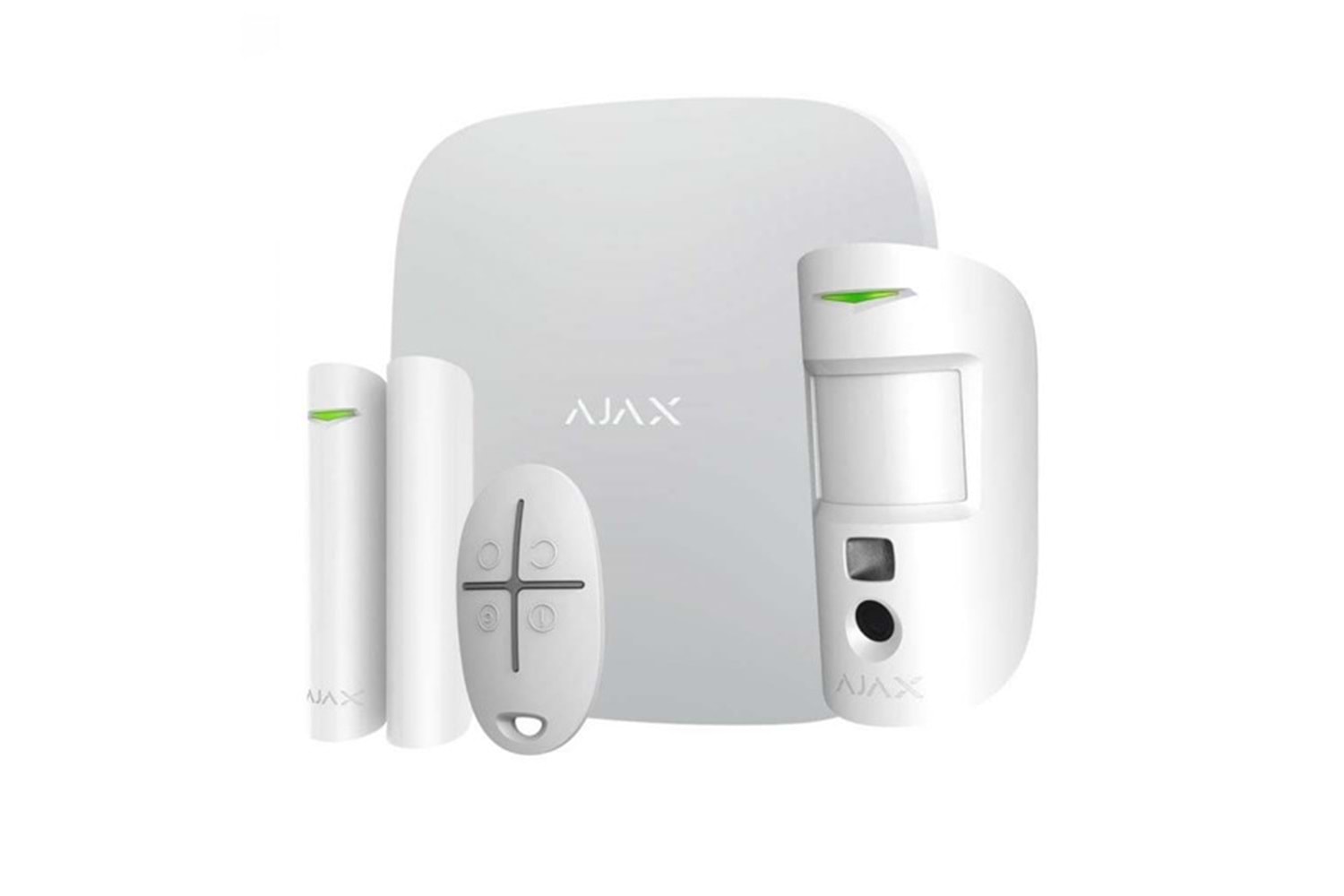 AJAX Starter Hub Kit Plus Kablosuz Alarm Seti Keypad Yok Beyaz
