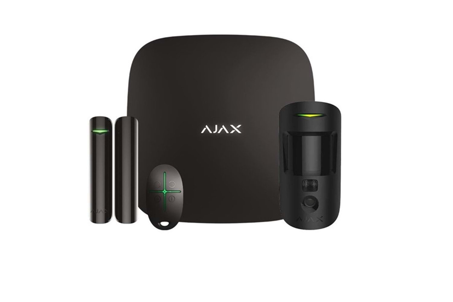 AJAX Starter Hub Kit Cam Kablosuz Alarm Seti Keypad Yok Siyah