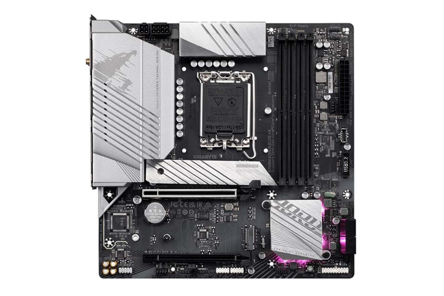 GIGABYTE B760M AORUS ELITE AX WIFI-6E DDR5 HDMI DP PCIe 16X v5.0 1700p mATX