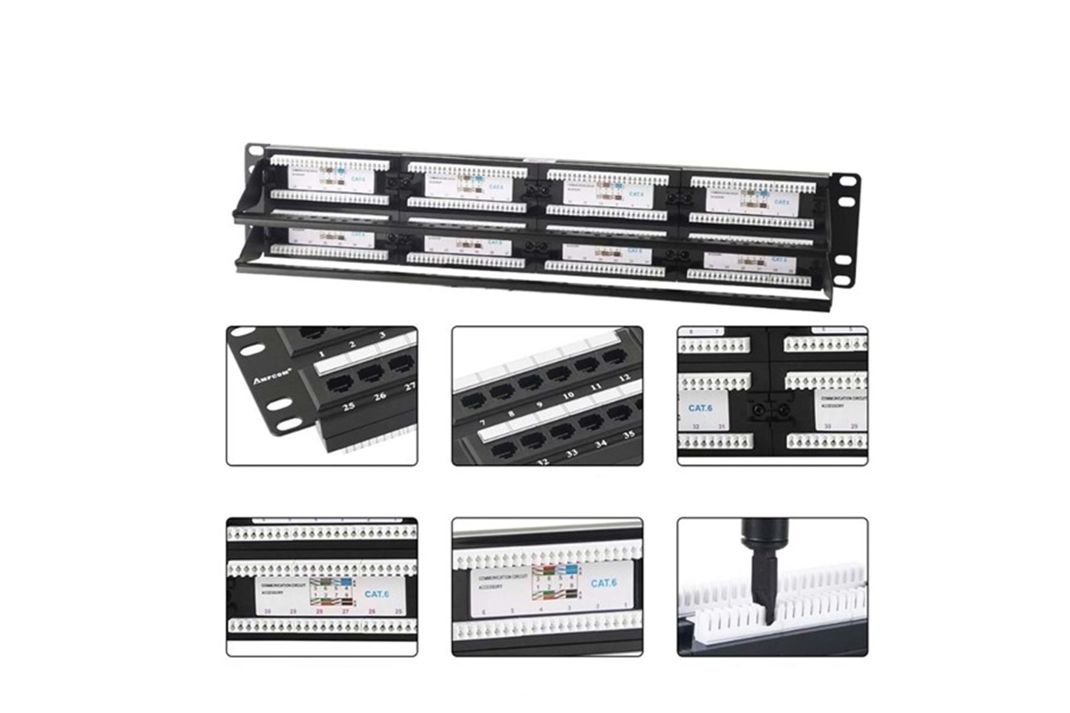 ODS 2U 48port Cat6 Utp Bakır Patch Panel PP-UCS-2548