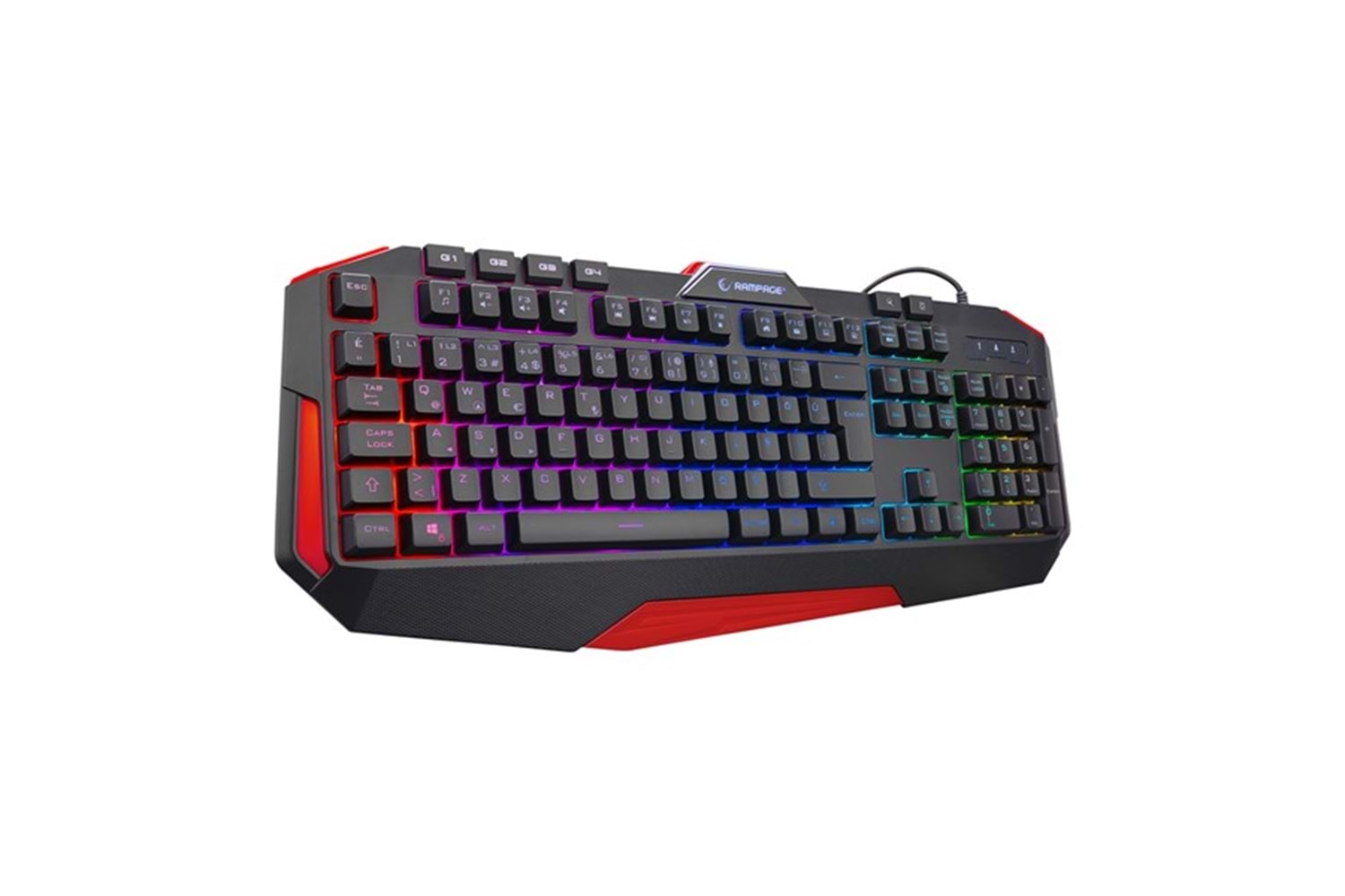 RAMPAGE KB-RX7 ALPOR PRO USB Q Trk RGB Siyah/Gri Gaming Klavye