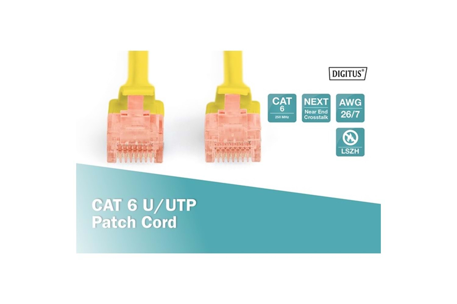DIGITUS 10m CAT6 Utp DK-1617-100/Y Sarı Patch Kablo
