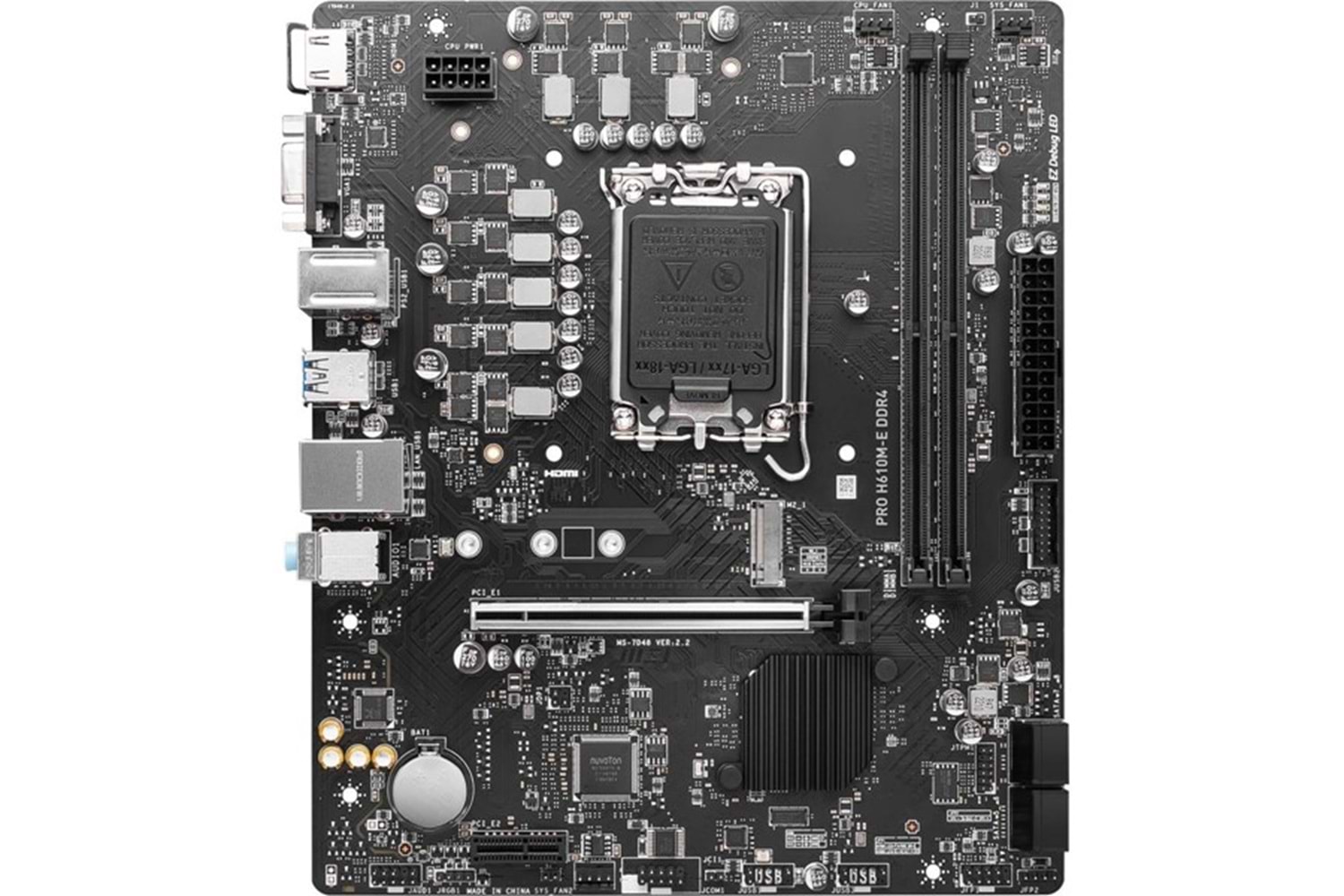 MSI PRO H610M-E DDR4 M2 PCIe NVME HDMI PCIe 16X v4.0 1700p mATX