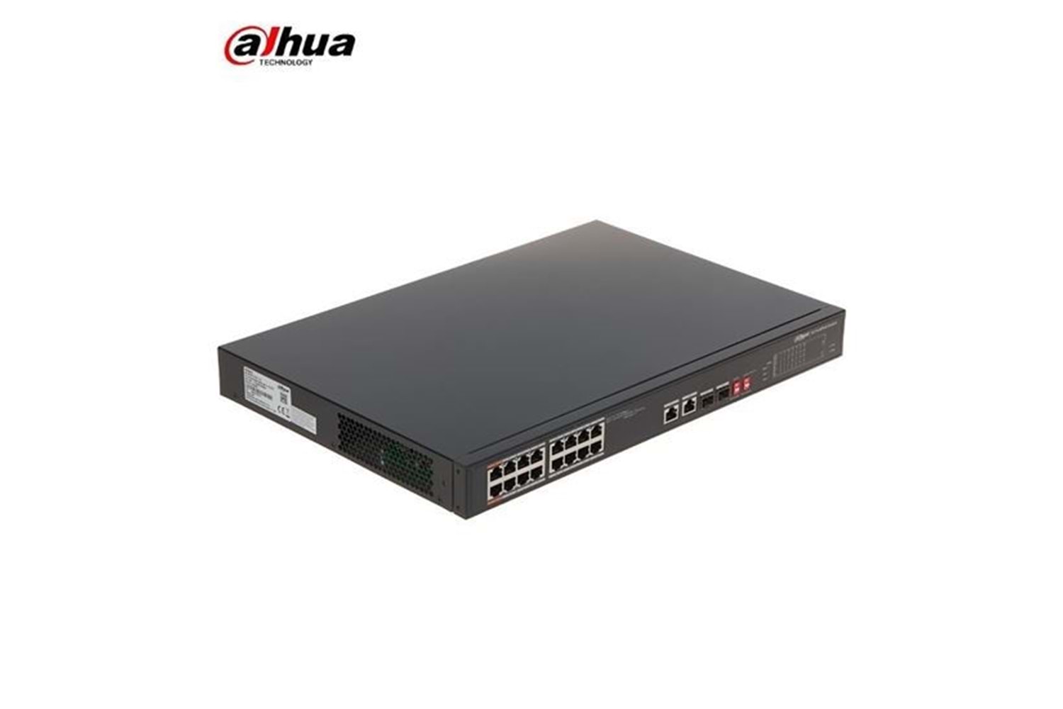 DAHUA 16port 135w FULL PoE PFS3218-16ET-135 10/100 2X UPLINK-2X SFP Yönetilemez Switch