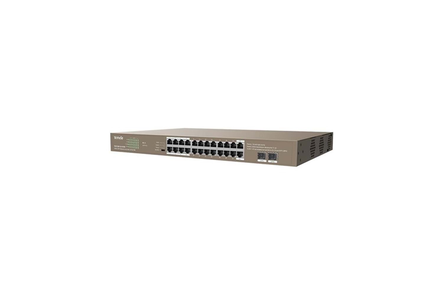 TENDA 24port 410W FULL PoE TEG1126P-24-410W GIGABIT 2X SFP Yönetilemez Switch