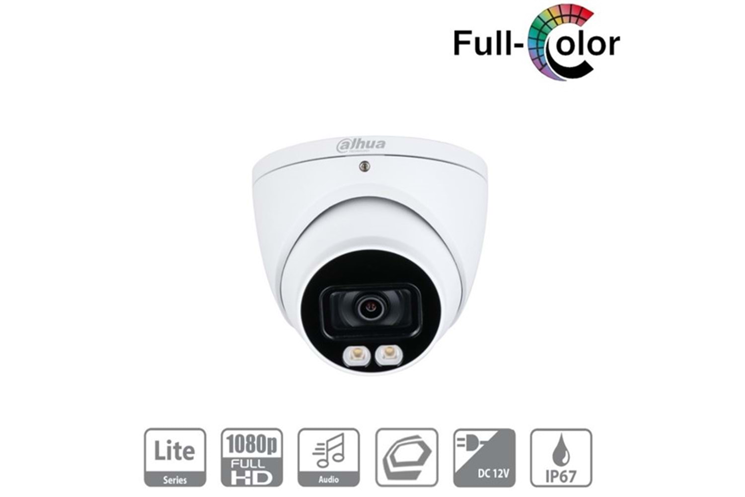 DAHUA 2MP DOME 2.8MM DH-HAC-HDW1209TQP-A-LED 4in1 Güvenlik Kamerası Full Color