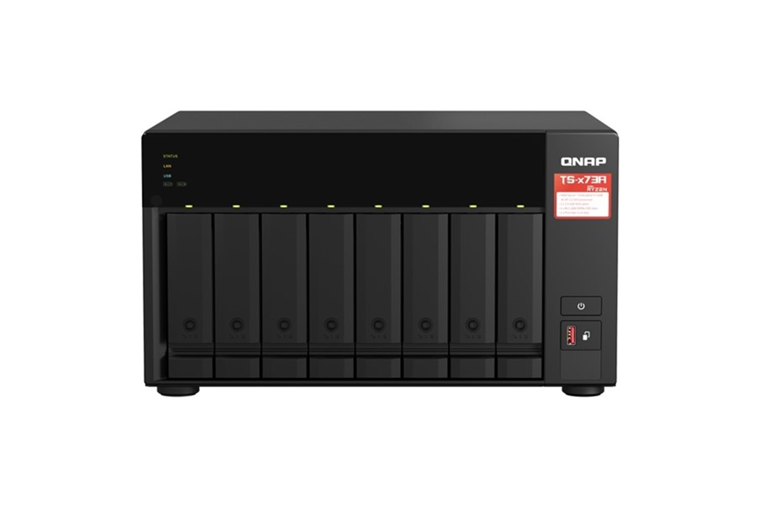QNAP TS-873A-8GB RYZEN V1500B 8GB RAM- 8-diskli Nas Server (Disksiz)
