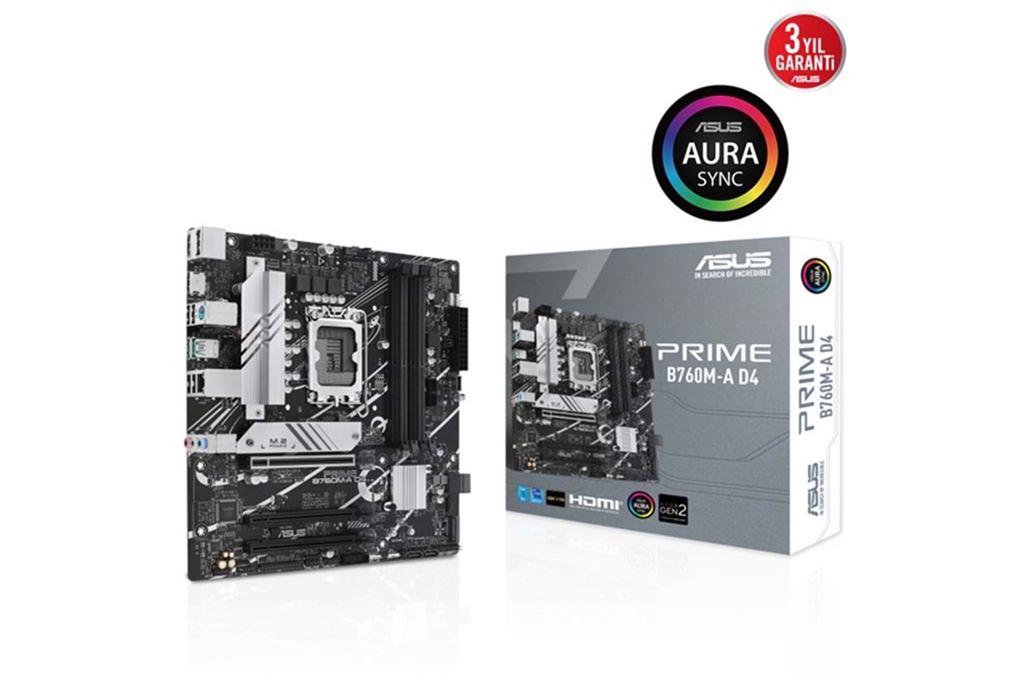 ASUS PRIME B760M-A DDR4 HDMI DP PCIe 16X v4.0 1700p mATX