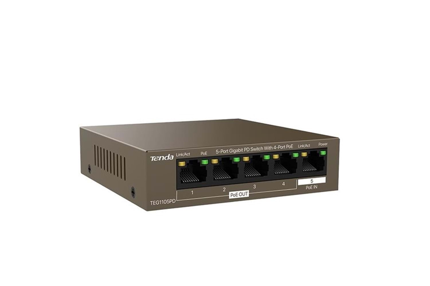 TENDA 5port 30w 4port PoE TEG1105PD GIGABIT Yönetilemez Switch