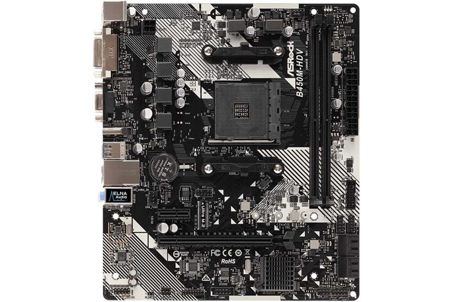 ASROCK B450M-HDV R4.0 DDR4 HDMI DVI PCIe 16X v4.0 AM4 mATX