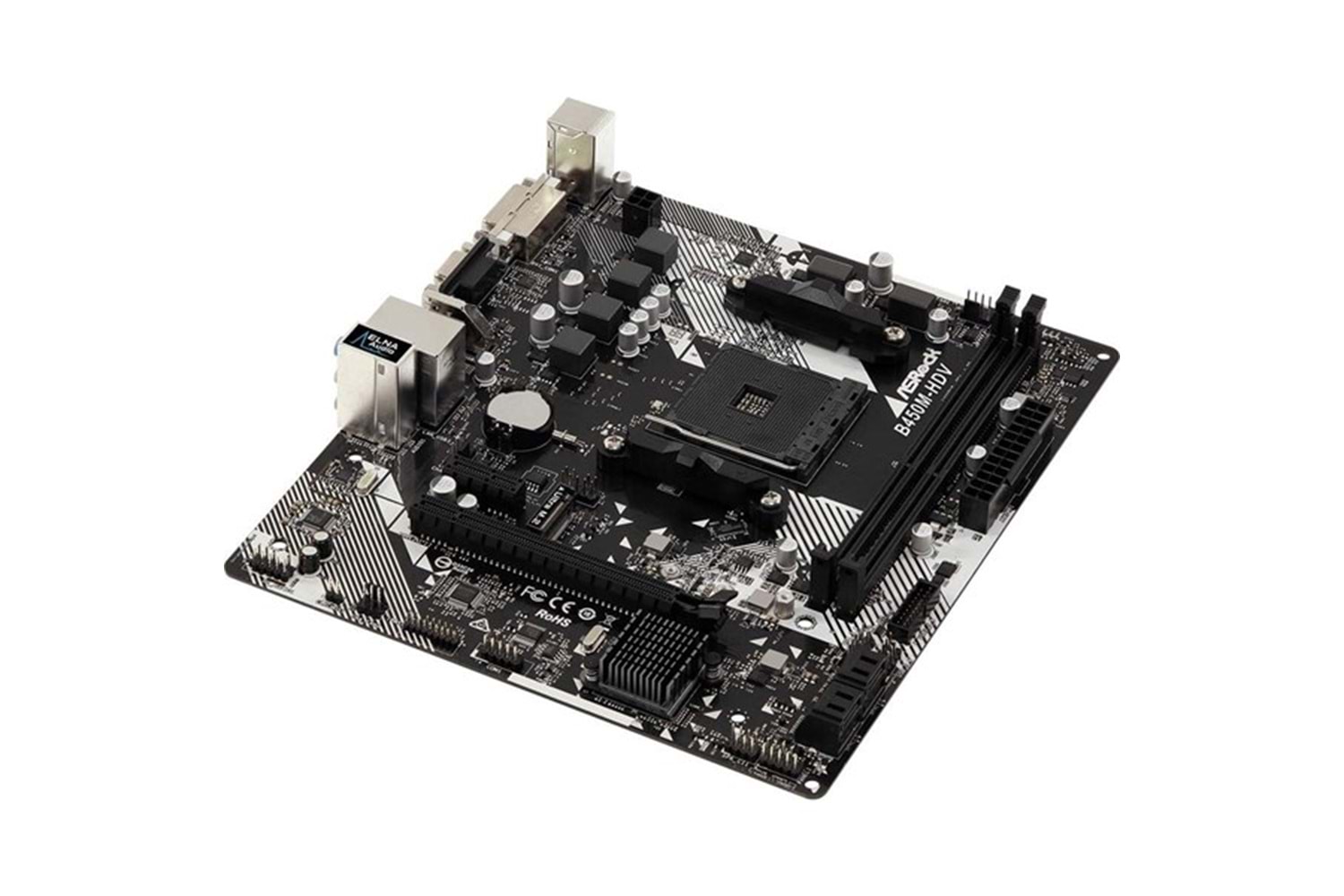 ASROCK B450M-HDV R4.0 DDR4 HDMI DVI PCIe 16X v4.0 AM4 mATX