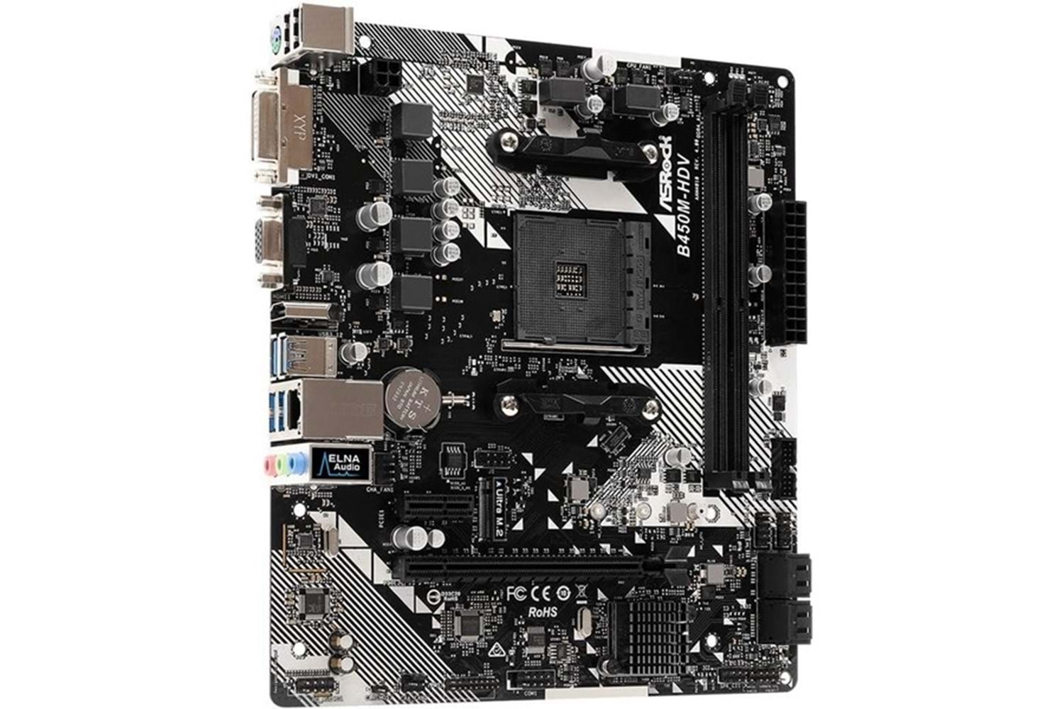 ASROCK B450M-HDV R4.0 DDR4 HDMI DVI PCIe 16X v4.0 AM4 mATX