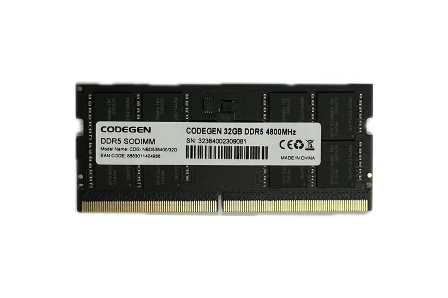 CODEGEN 32GB DDR5 4800MHZ NOTEBOOK RAM VALUE CDG-NBD538400/32G