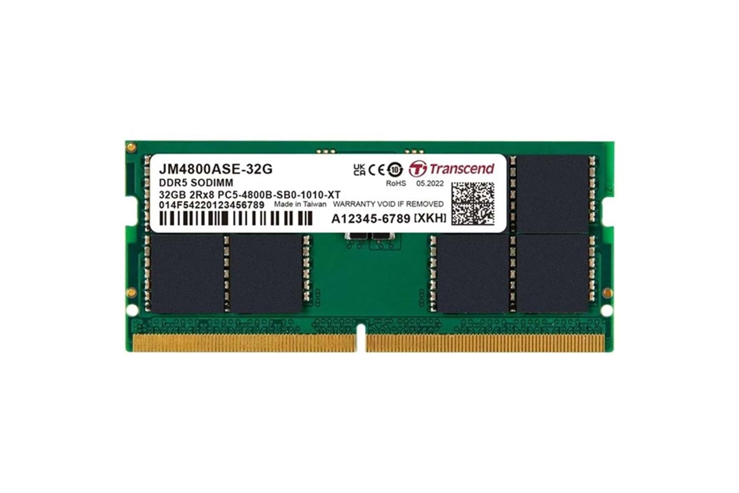 TRANSCEND 32GB DDR5 4800MHZ CL22 NOTEBOOK RAM VALUE JM4800ASE-32G