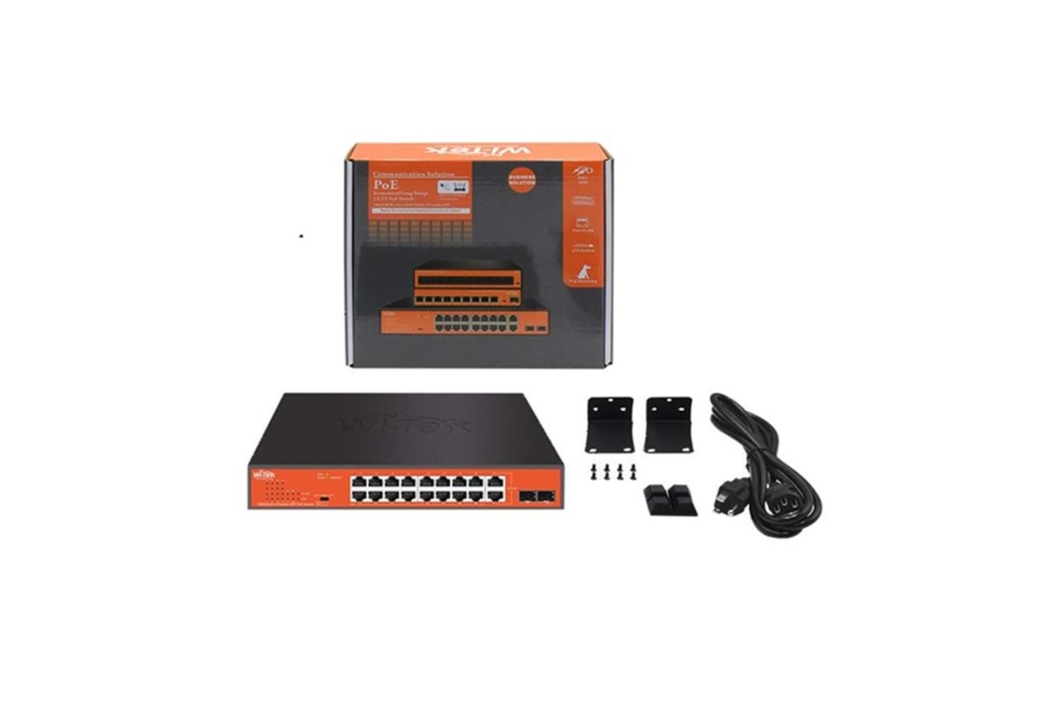 WI-TEK 16port 197w FULL PoE WI-PS318GFH GIGABIT 2X SFP Yönetilemez Switch