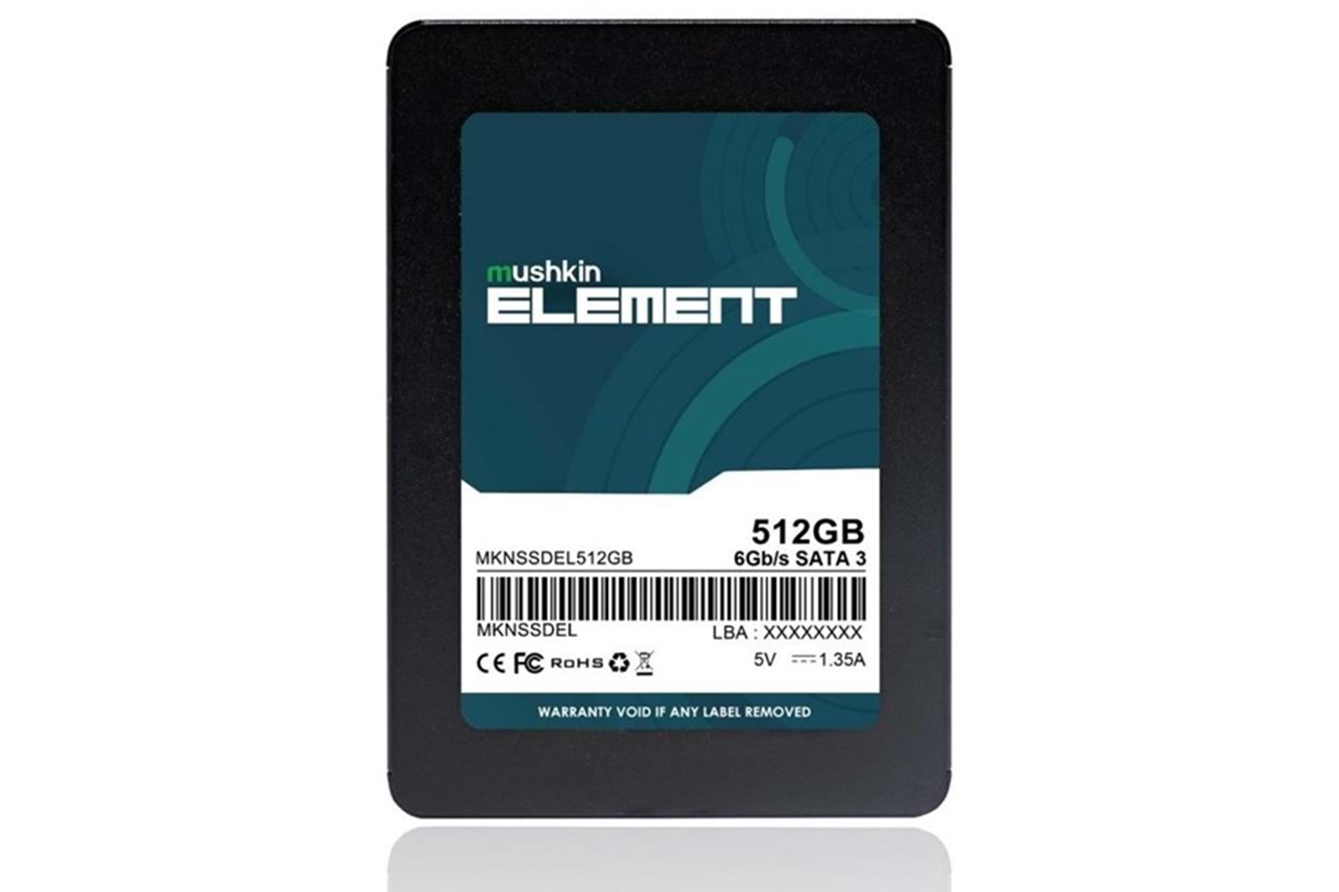 MUSHKIN 500GB ELEMENT MKNSSDEL512GB 500- 450MB/s SSD SATA-3 Disk