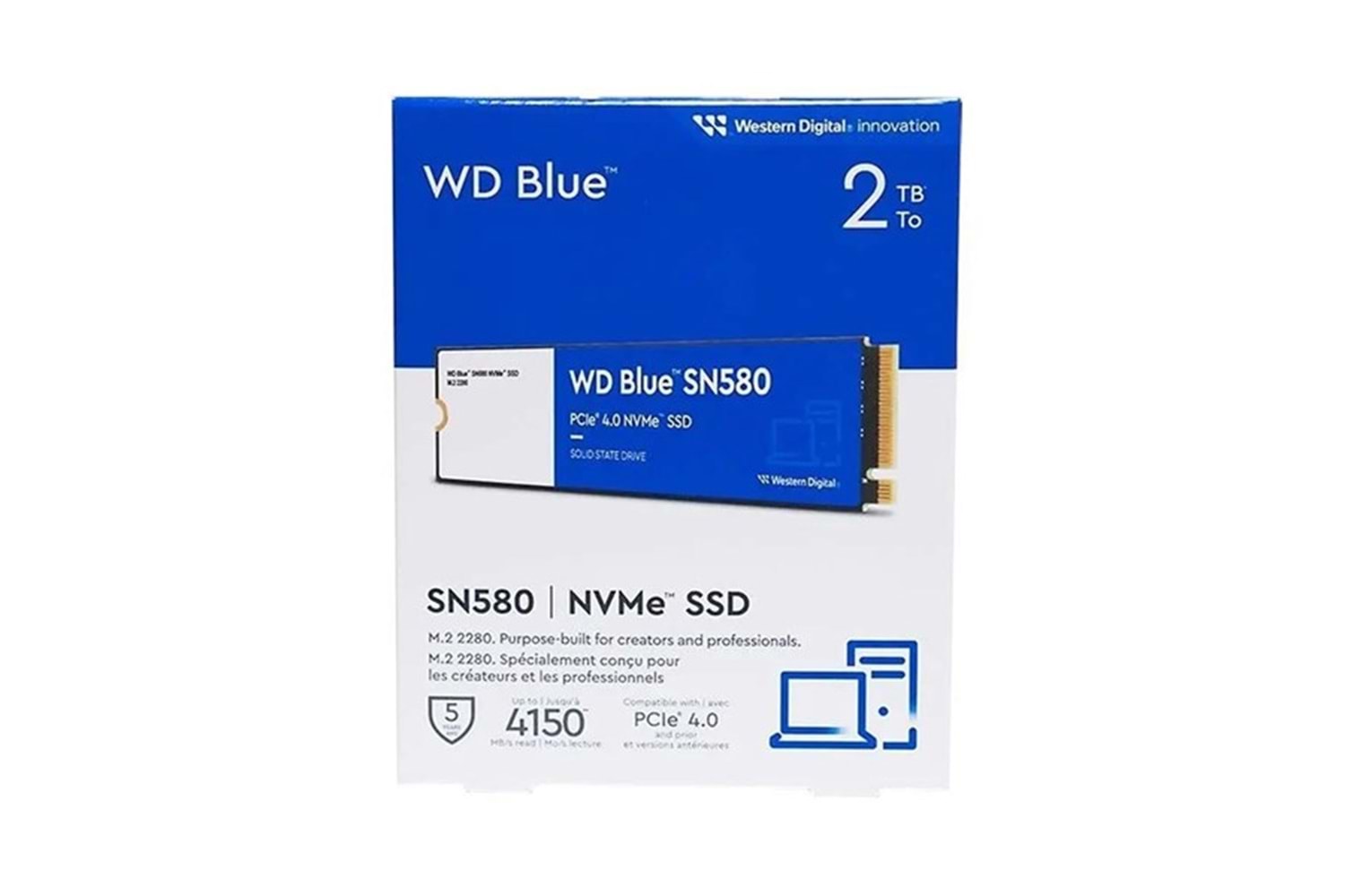 WD 2TB SN580 WDS200T3B0E 4150- 4150MB/s M2 NVME GEN4 DİSK